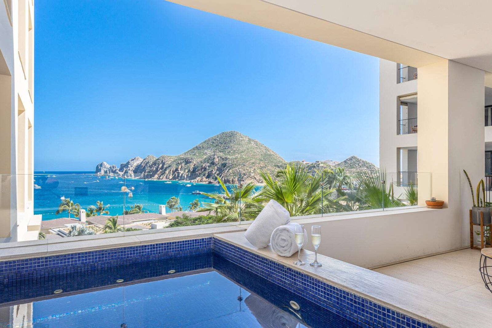 Hacienda CSL Hacienda Csl Just listed in Hacienda Beach Club Phase II at 1Homes Cabo A rare opportunity to own a beautifully designed 2-bedroom condo in one of Cabo's most exclusive beachfront communities. This residence is part of a 3-bedroom lock-off unit, but the developer is offering only the 2-bedroom side for sale. The legal separation is already in process, making this a unique chance to secure a luxury home at a more accessible price point.Enjoy panoramic ocean and marina – 1 Homes, Cabo San Lucas, BS